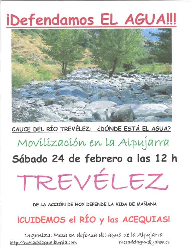 mesa en defensa del agua de la alpujarra